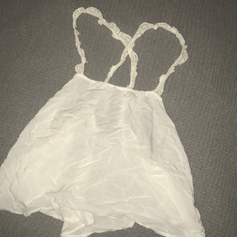 White Open Back Cross-Strap Crop Top